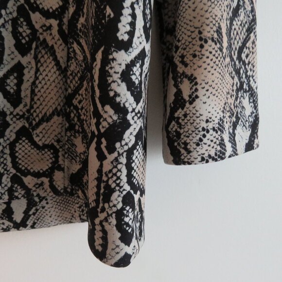 JOSEPH RIBKOFF Snakeskin Beige Black Open Front Blazer Jacket - Size US 10 - Picture 11 of 14